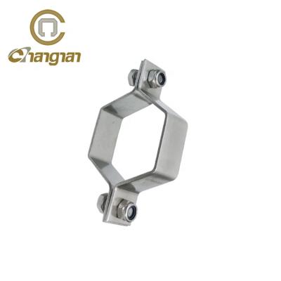 China food & Beverage Plant Pipe Fitting Hexagon Stainless Steel 304 Tube Hanger Without Support for sale