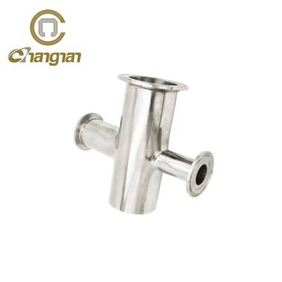 China For Dairy Beverage Stainless Steel Pipe Fittings 304 SMS Reduce Flange Cross for sale