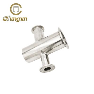 China For dairy flange pipe fittings stainless steel sanitary tri flange sms51 cross tee for sale