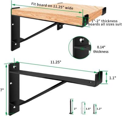 China Floating Hidden Shelf Brackets Heavy Duty Shelf Brackets Industrial Iron L Shelf Bracket for sale