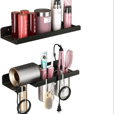 China Salon Hair Styling Accessories Organizer Rack Hair Dryer Holder Wall Mount for Bathroom Shelf for sale