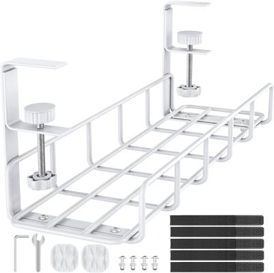 China Organize Cables and Power Strips with Our Sustainable Under Desk Cable Duct Wire Basket for sale