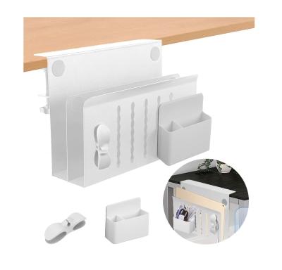 China Double-Deck Hanging Desk Organizer Under Desk Laptop Stand for Clutter-Free Desk for sale