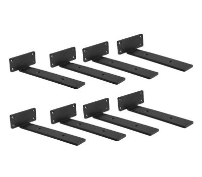 China Powder Coated Black Metal T Shape Shelf Bracket Hardware Supports for Home Improvement for sale