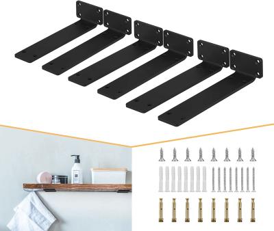 China Standard Black Decorative Industrial Adjustable Marble Shelf Bracket Wall Mount Hidden Metal Brackets Supports for sale