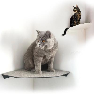 China Wall Mount Pre Drill Cat Shelves Single-Side Bracket Wall Furniture with Felt Mat for sale