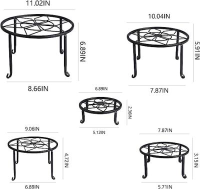 China Estante de planta de metal negro para maceta de flores en venta