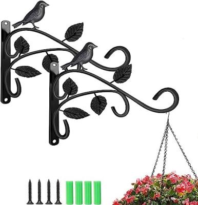 China Carbon Steel Wall-Mounted Gardening Bracket Hook for Hanging Baskets and Bird Feeders for sale