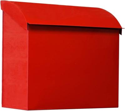 China Custom Logo Red Mailbox Modern Metal Wall Mount Mailbox for Outdoor Weather Resistant for sale