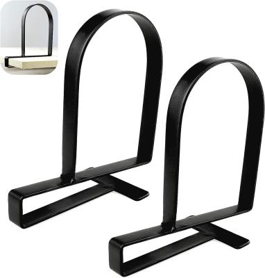 China Metal Clamp Book Organizer Storage Holders Book Ends for Floating Shelves in Black for sale