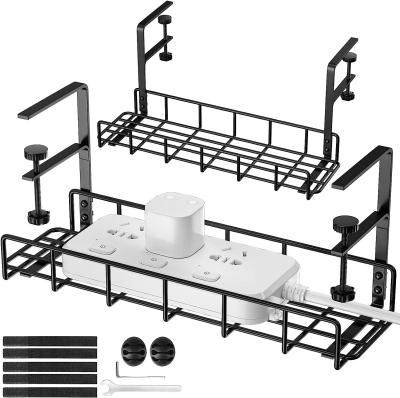 China Cable Management Tray Wire Organizer for Most Table Sturdy Metal Cord Channel Under Desk for sale