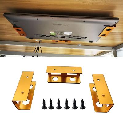 China Single-side Bracket Desk Laptop Holder Mount for Standard Devices Under Desk Cable Box for sale