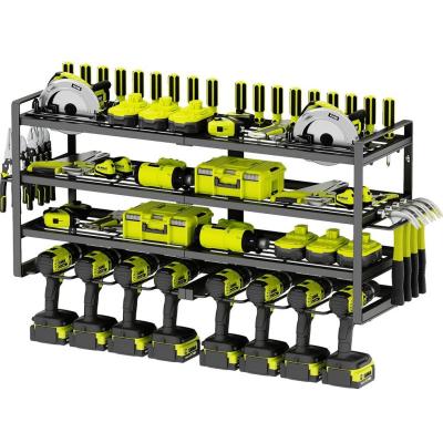 China 4 Layer Garage Tool Organizer Storage with 8 Drill Slots Screwdriver Holder Plier Holder Hammer Holder for sale