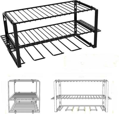 China Organizador de caja de almacenamiento de herramientas eléctricas de doble nivel montado en la pared para estante de destornillador inalámbrico en venta