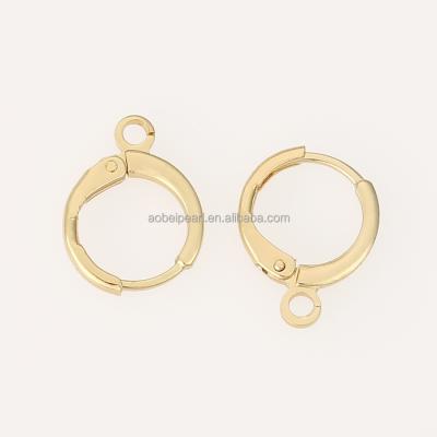 China Popular 18K Gold Round Earring Hoops for Jewelry Making, Jewelry Findings, Handmade DIY Earring Accessories, ETS-K528 for sale