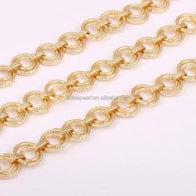 China Popular 18K Gold Plated Ring Chain Shape is used for jewelry making, jewelry finding, DIY jewelry materials, ETS-K361 for sale