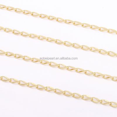 China Popular 18K Gold Cable Chain Link For Jewelry Making, Jewelry Findings, DIY Jewelry Material, ETS-K264 for sale