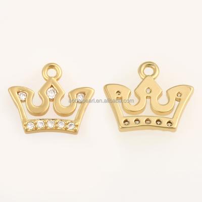 China Popular 18K Gold Plated CZ Crown Dangle Pendant For Jewelry Making, Jewelry Findings, DIY Jewelry Material, Dropshipping ETS-K465 for sale