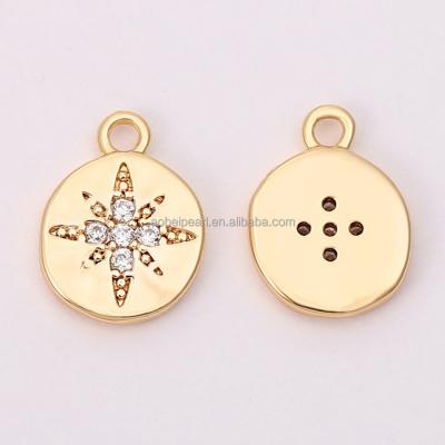 China Popular 18K Gold Plated CZ Circle Charm for Jewelry Making, Jewelry Findings, Jewelry Materia, DIY ETS-K257 for sale