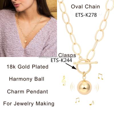 China Popular Exquisite Small Ball 18K Gold Plated Pendant For Jewelry Making, Jewelry Findings, DIY Jewelry Material, ETS-K495 for sale