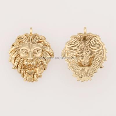 China Popular 18K Gold Plated Lion Head Dangle Pendant For Jewelry Making, Jewelry Findings, DIY Jewelry Material, ETS-K478 for sale