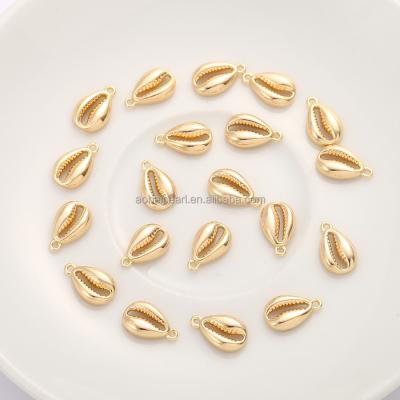 China Popular 18K Gold Plated Shell Charm for Jewelry Making, Jewelry Findings, DIY Jewelry Material, ETS-K318 for sale