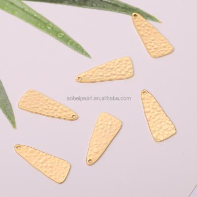 China Popular 18K Gold Plated Hammered Triangle Charm For Jewelry Making, Jewelry Findings, DIY Jewelry Material, ETS-K286 for sale