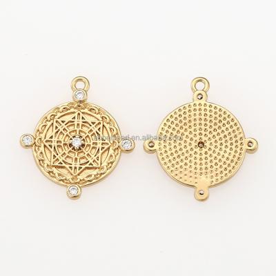 China Popular 18K Gold Plated CZ Compass Charm Pendant For Jewelry Making, Jewelry Findings, DIY Material, Jewelry Necklace, ETS-K497 for sale