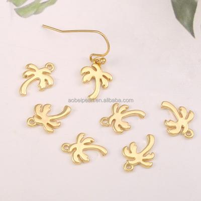 China Popular Coconut Tree 18K Gold Plated Copper Pendant,Earring Accessories,Jewelry Making,Trendy Women,Hip-hop Style.ETS-K678 for sale