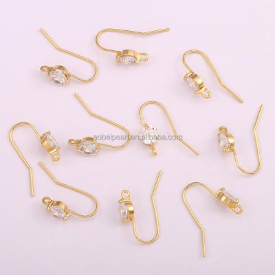 China Popular ETS-K666, Jewelry Finding, Round Zircon, Handmade Metal, 18k Gold Plated Hook Earring Pendant, Ladies Gift Accessories. for sale