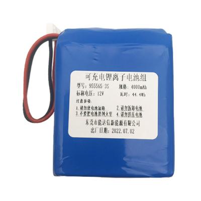 China Hot Sale Toys 955565-3S Battery 4000mAh 12V Lithium Polymer Batteries Cylinder Rechargeable Battery Pack for sale