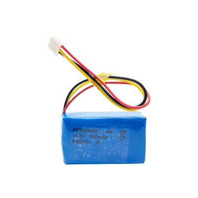 China Toys factory price 14.8V rechargeable 650mAh for light 502945 lithium 4s polymer battery pack battery lipo cell for sale