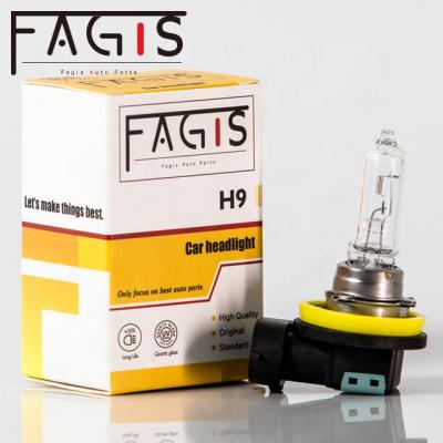 China Automobile Lamp Fagis H9 Halogen Bulb Quartz 12v 65w High Quality Glass Car Headlight for sale