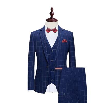 China Breathable Custom Slim Fit Black Two Piece Single Button / Solid Blue Knitted Blazer Mens Suit for sale