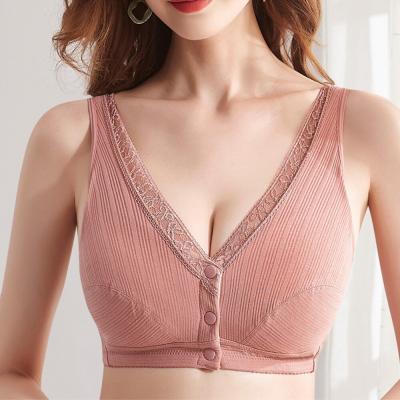 China Breathable Dropshipping Fashion Full Size Lingerie Gathered Front End Bralette Underwear Cup Soft Plus Female Cotton Bras for sale