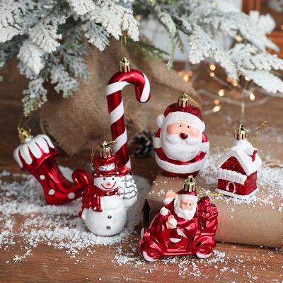 China 2022 Dropshipping 2Pcs Plastic Christmas Tree Ball Stick Boots Snowman Stanta Ornament Hanging Mold For Christmas for sale