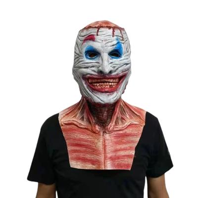 China Dropshipping Halloween Double-Layer Latex Torn Scary Bloody Mask Horror Party Mask Cosplay Mascaras Latex for sale