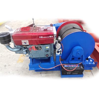 China Industry Heavy Duty Low Speed ​​Diesel Power Cable Pulling Diesel Winch for sale