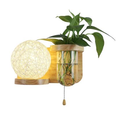 China Nordic Waterproof Plant LED Wall Lamp Bedroom Green Plant Living Room Wall Decoration Porch Hallway LED Wall Lamp Bedside Lamp for sale