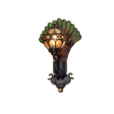 China Retro European Outdoor Waterproof Wall Lamp Living Room Courtyard Balcony Corridor Peacock LED Indoor Wall Lamp for sale