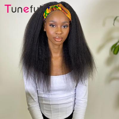 China Silky Straight Wave Custom Curly Bundles With Half Headband Wig, Wigs With Attached Headband, Cuticle Aligned Hair Band Wigs For Black Women for sale