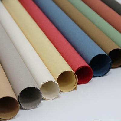 China Anticurl Thin Color Special Art Gift Wrapping Paper With Flocculation Surface for sale