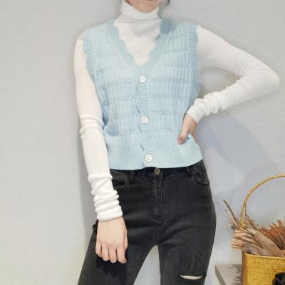 China New Design Women Anti-Wrinkle Release Flaw Regenerative Casual Cardigan Vest Sweater for sale