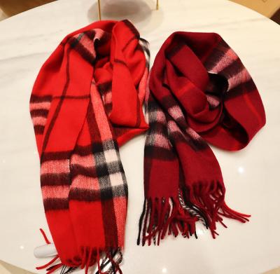 China Classic Design Classic Women's Winter Stripe Merino Wool Scarf As Christmas Gift for sale