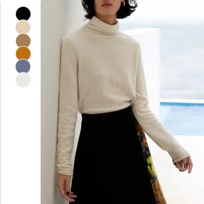 China Anti-wrinkle fashion spring temperament Korean women's thin cashmere sweater top collar bottoming shirt sweaters for sale