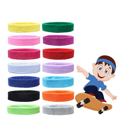 China Elasticity Children'S Headband Breathable Polyester Cotton Sweat Absorption Sports Headband for sale