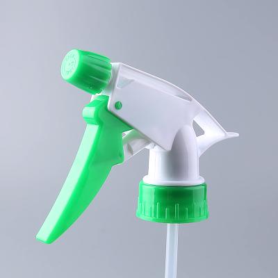 China No Spill 28/400 28/410 White Green Plastic Water Garden Hand Pump Trigger Sprayer Cleaning Head Spray for sale