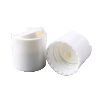 China Non Spill 24mm Plastic Flip Top Cap Shampoo And Shower Cream Capsule Press Plastic Cover 24/410 for sale