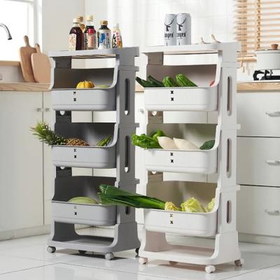 China Durable Wholesale Vegetable Storage Rack Multi-Layer Kitchen Bathroom Cart Storage Rack for sale