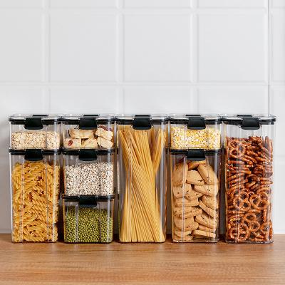 China Hot Selling Clear Sealed Customized BPA Free Reusable Cereal Plastic Clear Airtight Snack Food Storage Containers for sale